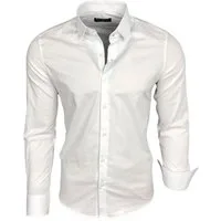 Baxboy Langarmhemd Baxboy Herren Kontrast Hemden Business Freizeit modernes Hemd B-500