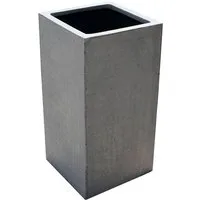 VIVANNO Pflanzkübel Fiberglas BLOCK Säule - Betongrau Beton-Design (1 St), 30x30x60 cm