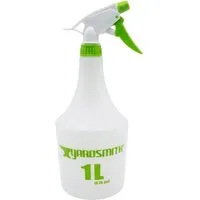 B&S Sprühflasche Sprühflasche 1 Liter Weiß-Grün Handsprüher verstellbar, Verstellbare Düse, ergonomisches Design
