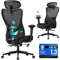 SONGMICS Bürostuhl, ergonomisch, Schreibtischstuhl, Computerstuhl, verstellbare Kopfstütze