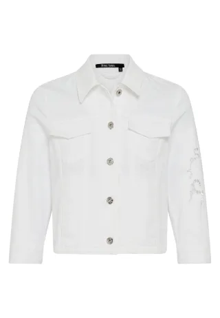 Marc Aurel - Jeansjacke mit Lochstockerei off-white - Gr. - 34