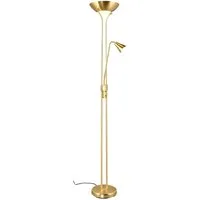 Reality Leuchten LED Deckenfluter, Dimmfunktion, LED wechselbar, über Schalter in 3 Stufen dimmbar, Warmweiß, große Stehlampe mit Leselampe für Lese-ecke Höhe 181cm
