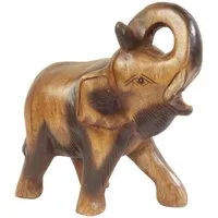 Oriental Galerie Dekofigur Elefant Skulptur Rüssel gedreht Hellbraun 22 cm (1 St), Dekofigur, Elefantenfigur, Tierfigur