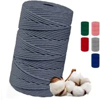 FadenWelt Makramee Garn 3mm x 100m, Baumwollgarn für DIY Handwerk Bastelgarn, 100,00 m (Baumwollschnur für Stricken, Baumwollseil für Wandbehänge und Pflanzen Aufhänger)