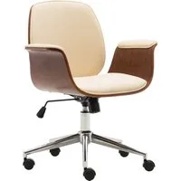 vidaXL Bürostuhl Bürostuhl Creme Bugholz und Kunstleder (1 St)