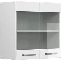 Vicco Glashängeschrank R-Line, Weiß Hochglanz/Weiß, 60 cm (1-St)