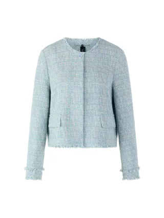 Marc Cain Collections - Bouclé-Jacke mit Fransen magical blue - Gr. - 42
