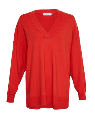 msch copenhagen - MSCHNeila Rachelle V Pullover aurora red - Gr. - XS/S