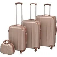 vidaXL Trolleyset Vierteiliges Hartschalen-Trolley-Set Champagner, (1 tlg)