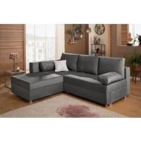 Home affaire Ecksofa Italia L-Form, B: 217 cm, Bettfunktion, Bettkasten & 1 Zierkissen, Federkern