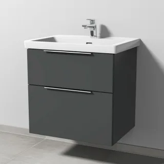 Sanipa 3way Waschtischunterbau zu Villeroy & Boch Subway 3.0 Waschtisch mit 2 Auszügen, Anthrazit-Ma UM84722
