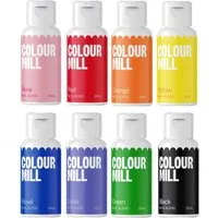 COLOUR MILL Backdekoration COLOUR MILL Öl Lebensmittelfarben Sets, 20 ml, (Set, 8 x 20 ml)