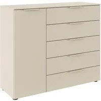 LeGer Home by Lena Gercke Kommode Kommode Sideboard Schubladen Türenkommode SERINA eleganter Eyecatcher (inkl. SOFT-CLOSE-FUNKTION), mit 5 Schubkästen und 1 Tür sowie Metallgriffen MADE IN GERMANY