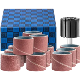 PFERD TOOLS Schleifhülsen-Set 13-tlg. Korund 22x20mm A60,80,150,240 mit Halter Schaft 6 mm - 42298003