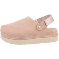 Ital-Design Komfortable Freizeit-Schuhe im modernen Design Plateausandaletten (85867666) Flach Pantoletten in Altrosa