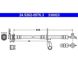 ATE Bremsschlauch vorne links Toyota Avensis Corolla