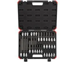 Red Schraubendreher-Steckschlüssel-Einsatz-Satz, 1/2" schwarz/rot, 32-teilig, Sechsrund, im Koffer