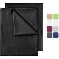 NatureMark Bettlaken 2er-Set klassisches Betttuch Haustuch, 100% Baumwolle, Gummizug: ohne, (2 Stück), Laken Haustuch, viele Größen und Farben, 150x250 cm, Schwarz