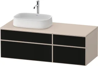 Duravit Zencha Konsolenwaschtischunterbau wandhängend Schwarz Linienstruktur & Taupe n/a & Supermatt ZE4826063830000