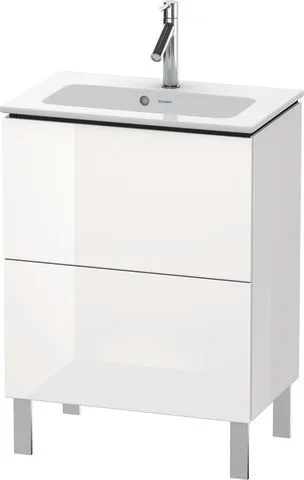 Duravit L-Cube Waschtischunterbau bodenstehend Weiß Hochglanz 620x391x704 mm - LC667302222 LC667302222
