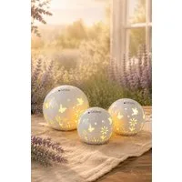 TIZIANO - DESIGN & EMOTIONS Dekofigur Lichtkugel Polline LED creme-weiß