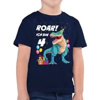 Shirtracer T-Shirt Ich bin 4 Jahre - T-Rex Dinosaurier Dino (1-tlg) 4. Geburtstag