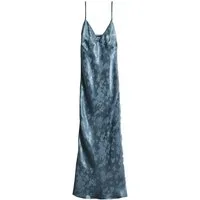 Bhoem Midikleid BHOEM Midi-Trägerkleid aus Jacquardsatin, blau (1-tlg)