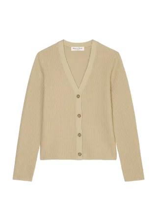 Marc OPolo Casual - Rippstrick-Cardigan beige - Gr. - L