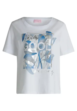 betty barclay - so cosy - - Basic Shirt patch white/blue - Gr. - 46