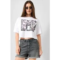 QS Kurzarmshirt T-Shirt Boxy Shirt mit MTV®-Print