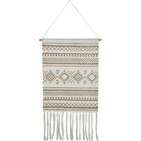 Marrakesch Orient & Mediterran Interior Wanddekoobjekt Boho Wandteppich Calegora modern aus Baumwolle in Beige 45 x 85 cm (1 St), Handarbeit