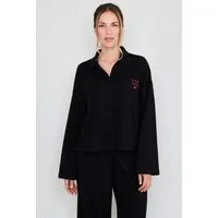 Joop Jeans Pyjamaoberteil After Dark (JOOP! Jeans) mit Knopfleiste, Langarm, Regular Fit, aus Jersey