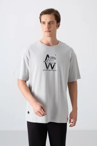 Oversized-Logo-Druck Kurzarm-T-Shirt