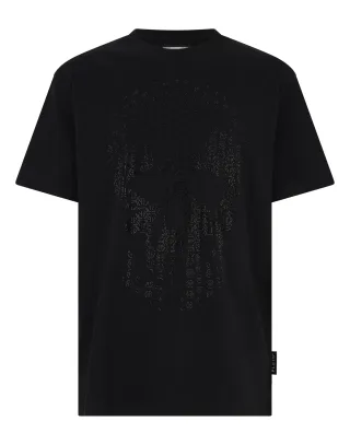 Round Neck T-Shirt Skull Strass Skull Strass