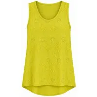ITALY VIBES Shirttop - Ärmelloses Boho Lochstickerei Top für Damen ONE SIZE / passend für Größe M - XL