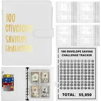 FELIXLEO Tagebuch 100 Tage Spar Challenge Binder, 100 Umschläge Sparmappe Budgetplaner