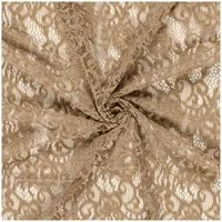 maDDma Stoff Spitze florales Motiv ab 1m x 150cm Spitzenstoff Meterware Farbwahl, beige