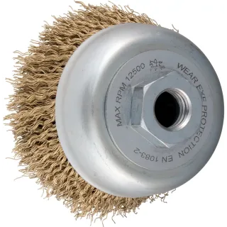 PFERD TOOLS Topfbürste ungezopft TBU Ø 60 mm M14 vermessingter Stahl-Litzen-Draht-Ø 0,25 mm Winkelschleifer - 43468881
