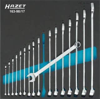 HAZET Ring-Maulschlüssel Satz Einlage 17-teilig - 163-98/17