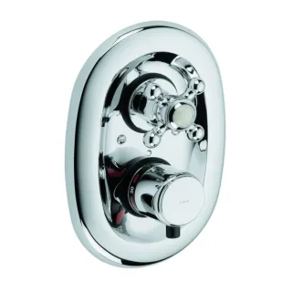 Kludi 1926 Fertigmontageset 517200520 Unterputz-Thermostat, Kreuzgriff, mit Absperrventil, chrom