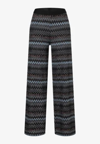 MORE & MORE - Jerseyhose mit Zick-Zack Dessin schwarz - Gr. - 42