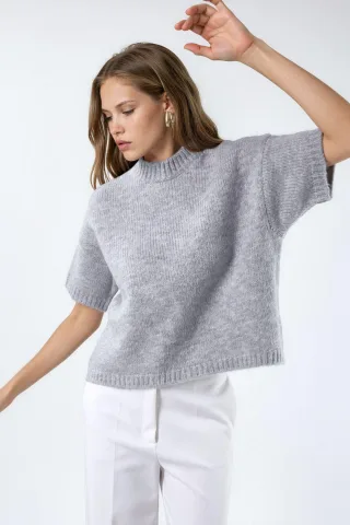 Lässiger Crew-Neck Strickpullover