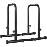 Yaheetech Liegestützgriffe Dip-Station, Stabile Dip Barren für das Homegym, verstellbare Breite & Höhe