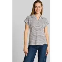 TOM TAILOR T-Shirt T-Shirt Loose Fit Jacquard T-Shirt mit Polokragen