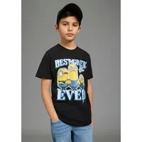 KIDSWORLD T-Shirt MINIONS Shirt : BEST CREW EVER Kurzarm, Rundhalsausschnitt, Basic Passform, aus Baumwolle