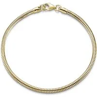 Materia Armband Damen Schlangenkette Gold 3mm SA-143, Sterlingsilber, vergoldet
