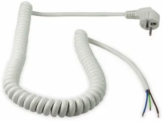 AS SCHWABE Anschluss Spiralkabel, 4 m, 3x1,5 mm², weiß, offenes Ende