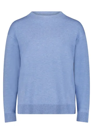 betty barclay - so cosy - - Basic-Strickpullover middle blue melange - Gr. - 36