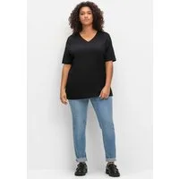 Sheego T-Shirt T-Shirt Kurzarm mit doppellagigem Vorderteil