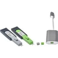 ESSENTIAL Mini DisplayPort Lock (MD04) + Lock Key Mini (U04), Einsteckschloss Farbcode Grau, 4 Stück + 1 Schlüssel